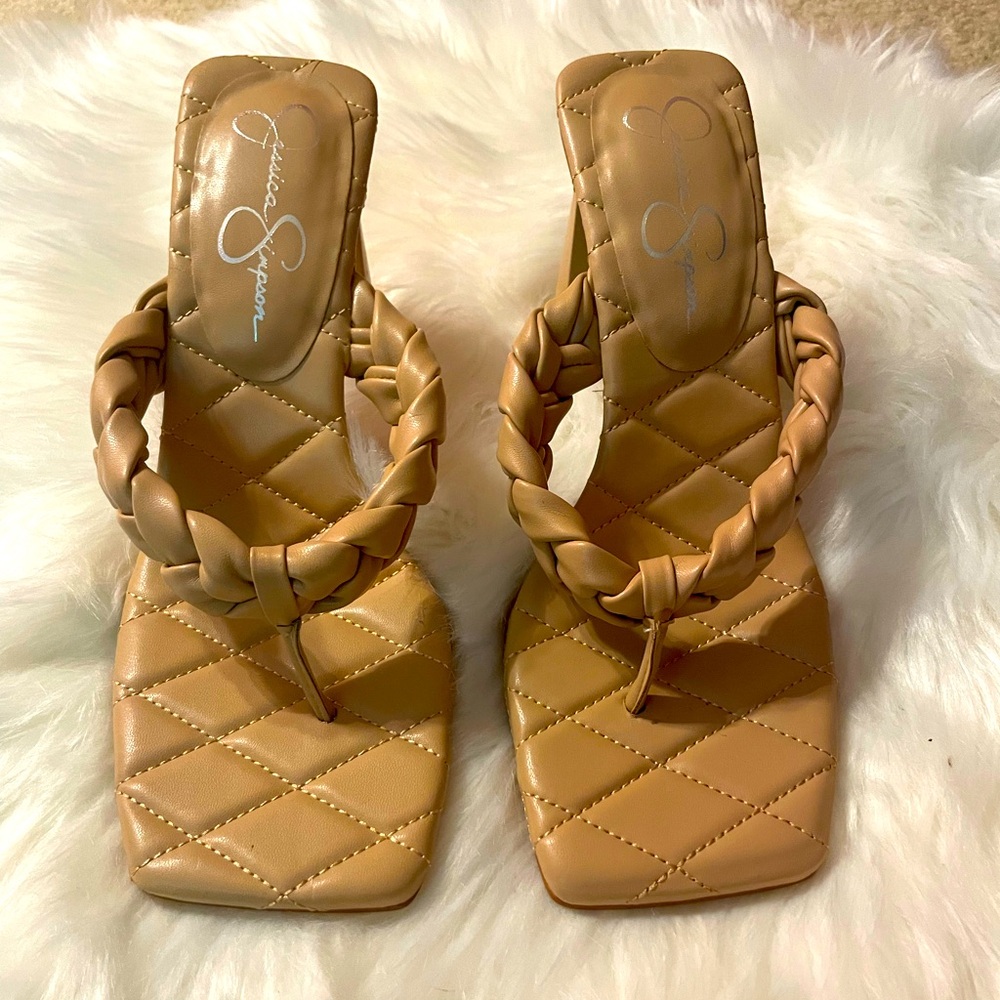 Jessica Simpson sandals with a chunky heel. super cute